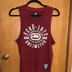 Ecko Unlimited Y2K Sleeveless Graphic Print Red Tank Top Shirt Size Medium